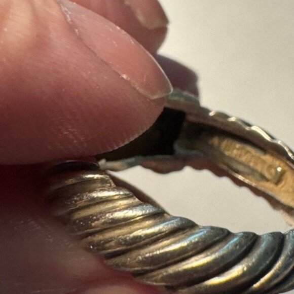 David Yurman Pearl Sterling Silver & 14KT Gold Ring - Picture 4 of 4